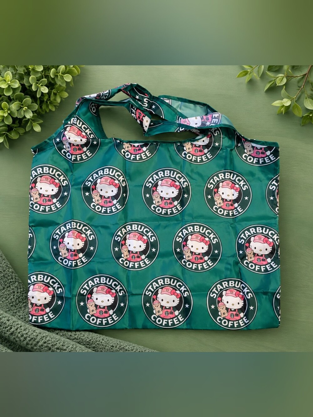 Hello Kitty x Starbucks Green Logo Tote Bag